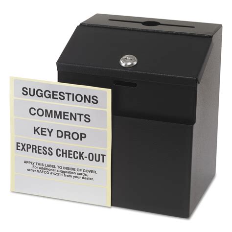 safco steel drop box|safco suggestion card.